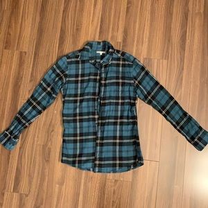 UNIQLO FLANNEL CHECKED LONG-SLEEVE SHIRT SMALL
